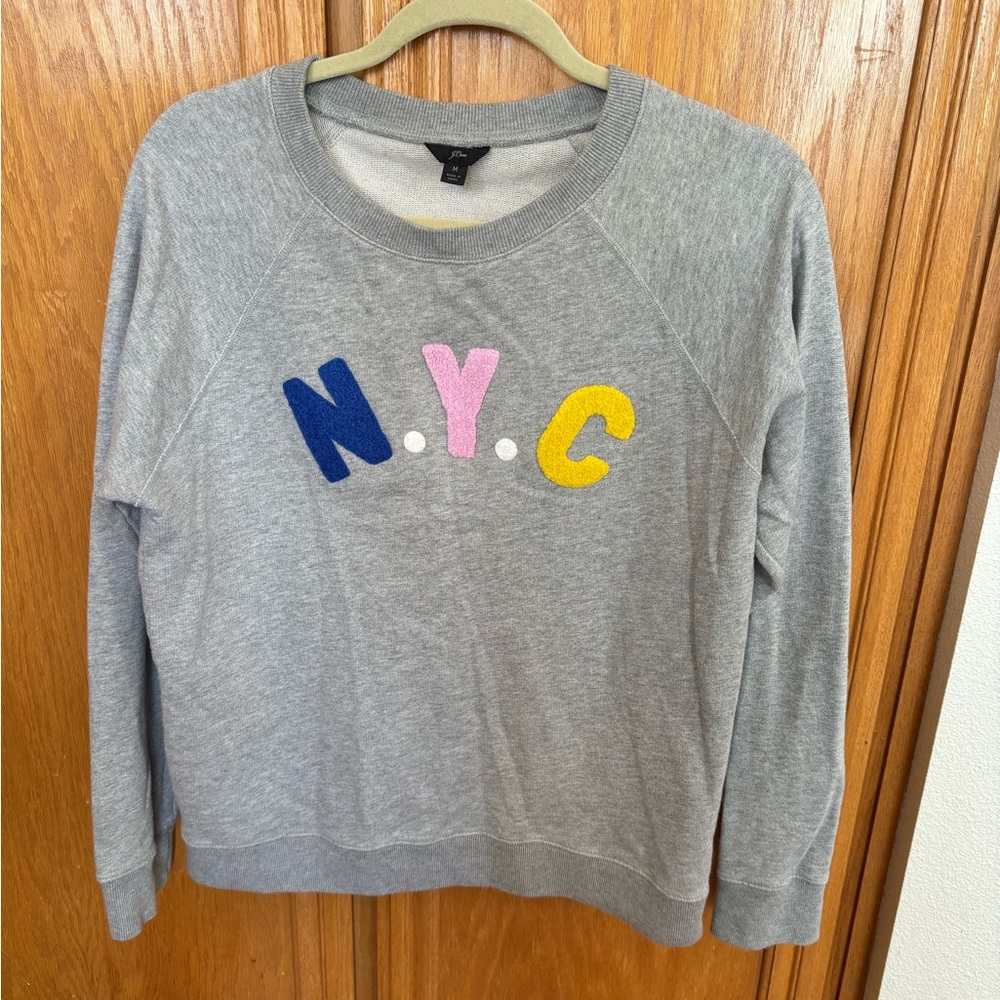 J. Crew NYC cotton grey sweatshirt medium